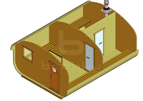 Баня-квадро-овалбочка «4×5.5» три помещения №7350